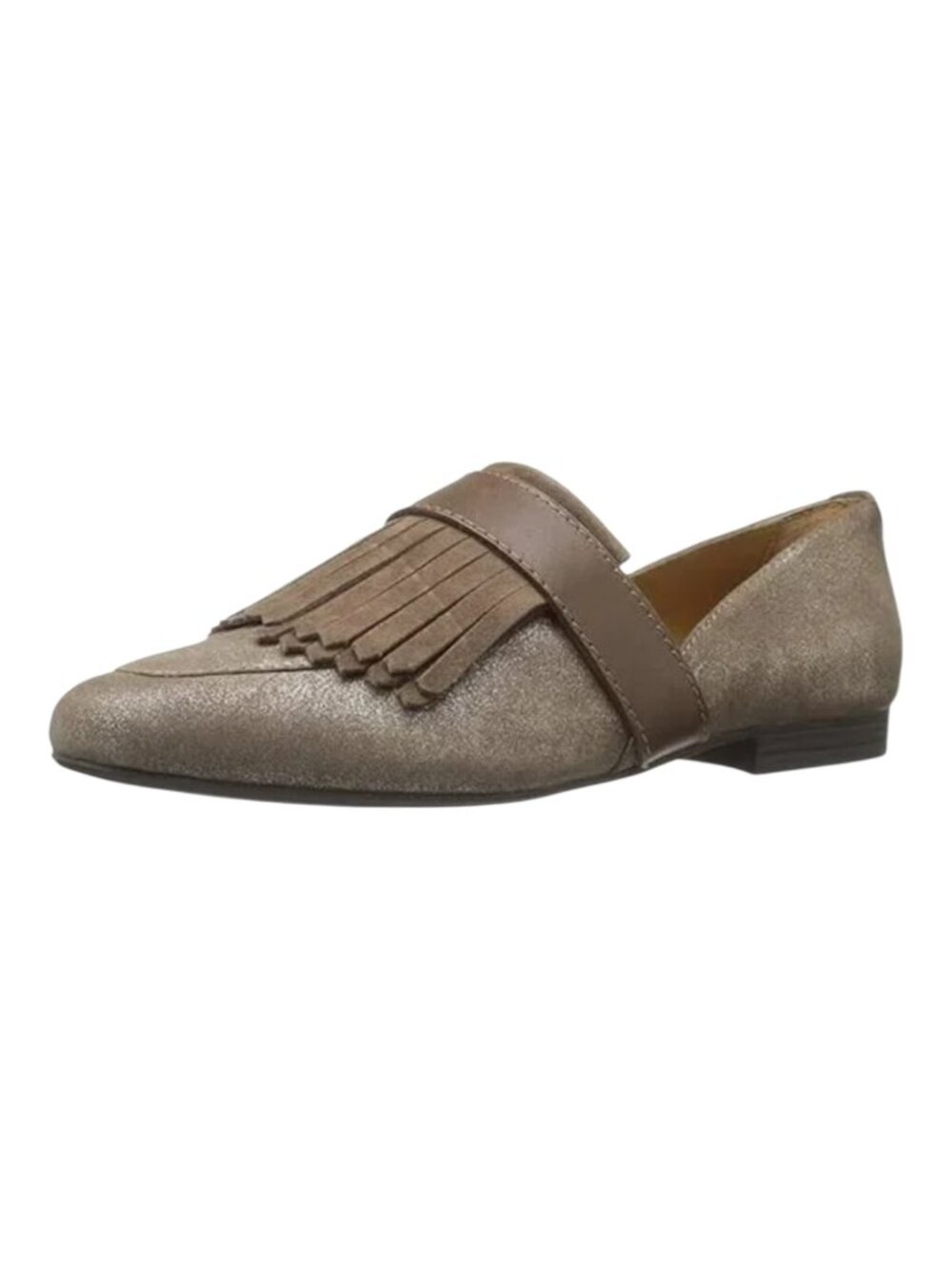 G.H. Bass NIB Harlow D'orsay Flats Metallic Brown Nubuck Weejuns Loafers Chic 8